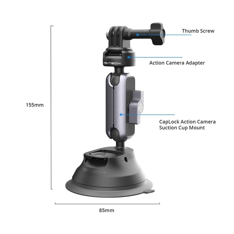 PGYTECH CapLock Suction Cup Mount Compatible for DJI OSMO Action
