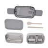 Bento Box 304 Stainless Steel Microwaveable with Chopsticks and Spoon