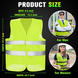 JaGely 30 Pack High Visibility Safety Vest Bulk Reflective Mesh Security Vest for Men Women Work Cycling Runner Neon