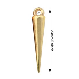NX Garden 100pcs Gold Long Bullet Spike Cone Shape Charms Pendant Tibetan Style Spike Beads Charms for Bracelet Necklace DIY Jewelry Findings, Plastic, plastic