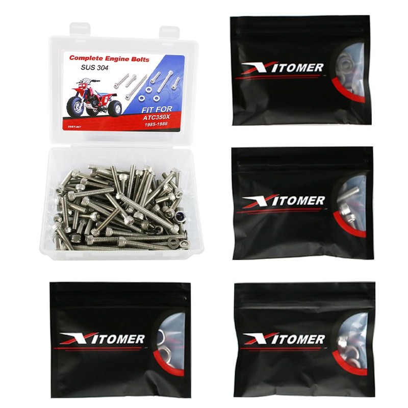 Xitomer 159PCS Compatible with ATC350X 1985-1986 Stainless Engine Bolt Set