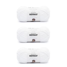 Bernat Softee Cotton Clear White Yarn - 3 Pack of 120g/4.25oz - Nylon - 3 DK (Light) - 254 Yards - Knitting, Crocheting & Crafts