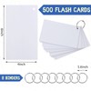500 Pcs Index Cards with Holes Punched Lined Flash Cards