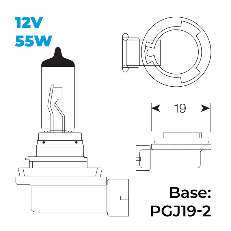 Simply Auto H11 200% Brighter Headlight Bulbs Pair | 55W