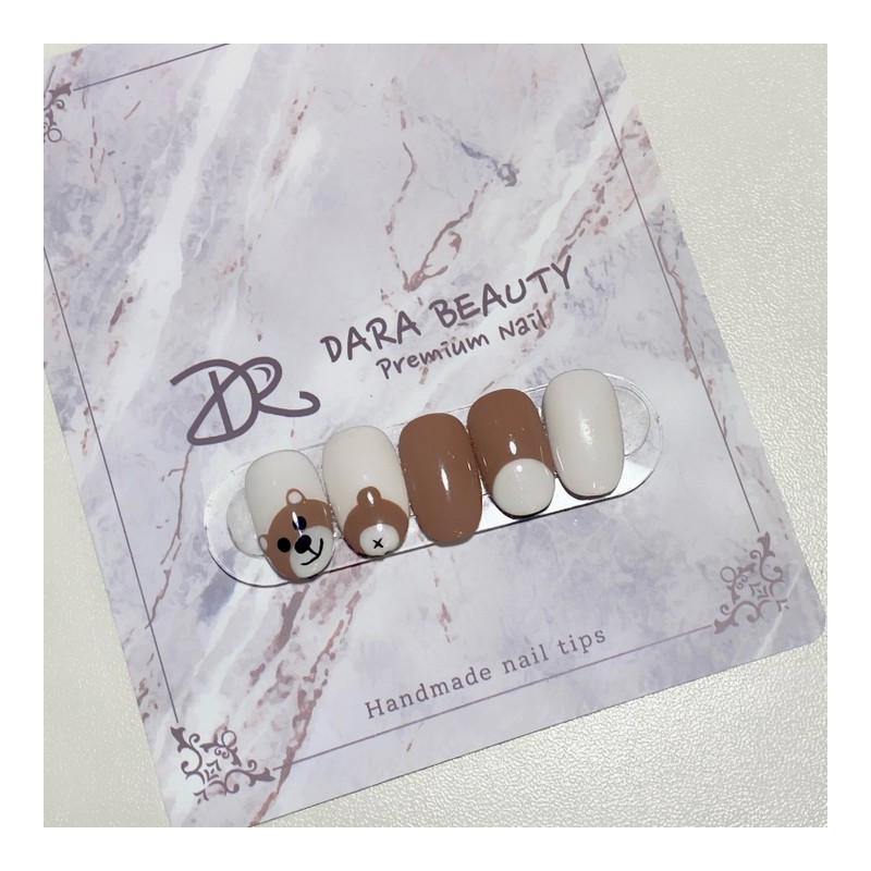 Dara Beauty October Art of the MonthRound Fretch Bear Nail❣