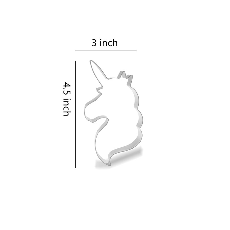Keewah Unicorn Head Cookie Cutter, 4.5 x 3 inch, Stainless