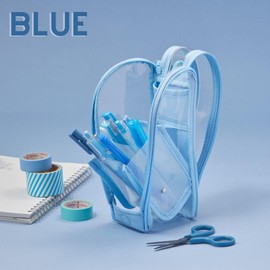 Raymei Fujii FY1267 Pencil Case, Detecure Clear, Stand-type, Blue