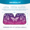 BDK Pink Butterfly Front Windshield Sunshade Accordion Folding Style Auto