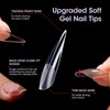 Gellen 504pcs Stiletto Nail Tips – Semi-Matte Transparent Full Cover