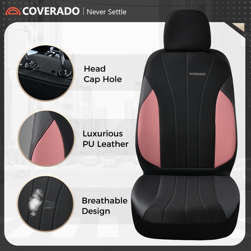 Coverado Automotive Seat Covers Front Seats, Luxury Car Seat Covers,