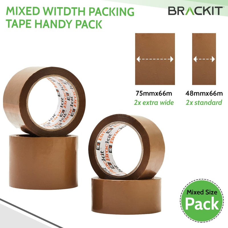 brackit Moving Tape Standard and Extra wide Brown Packing Tape,
