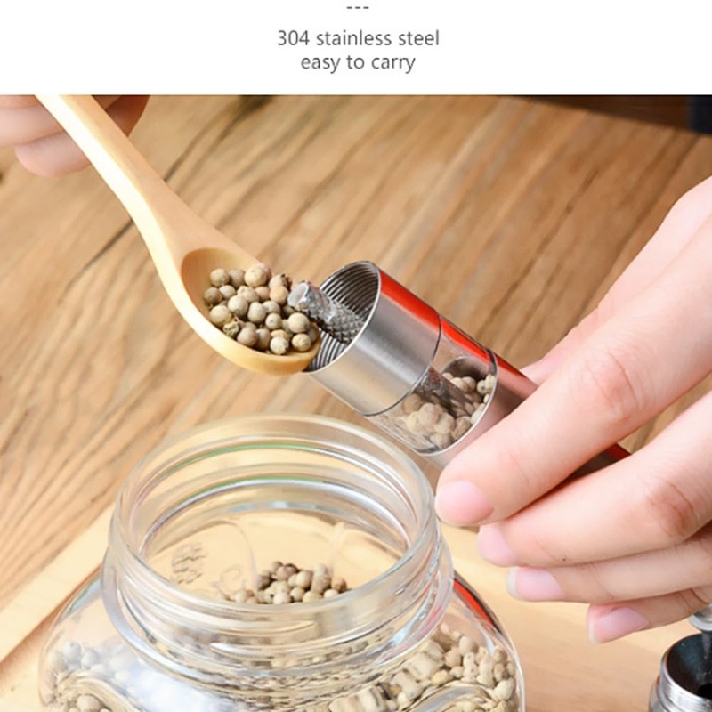 TOBEOME 2PCS Manual Salt and Pepper Grinder Set Stainless Steel