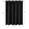 MitoVilla No Hooks Needed Black Waffle Shower Curtain Set with
