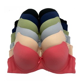 IHeyi 6 Pieces Full Cup/Demi Wired Gentle Pushup Push Up Bra B/C 36B