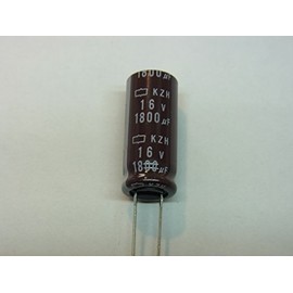 Nippon Chemi-Con Small Vertical Type Low Impedance KZE/KZH Series 16V 1800μF 105℃±20%: Low ESR Long Life 6000H 10*25