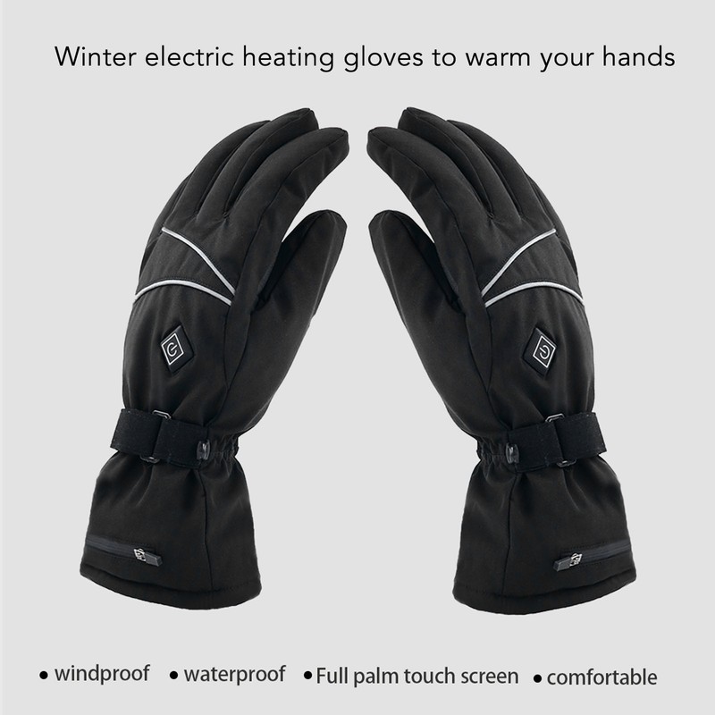 Heated Gloves Skiing Snowboarding Electric Battery Heated Gloves with 3