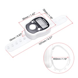sourcing map Finger Tally Counter 0-99999 5 Digital LED Display for Sports Counting, White