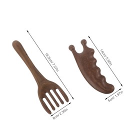 DECHOUS 2pcs Sandalwood Scalp Massager Comb with Handle Chinese Massage Gua Sha Hair Care Tool for Head Relaxation Design with Comfortable Grip for Salon and Home Use