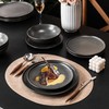 Ceramic Dinnerware Set 6 Pieces, Handmade Reactive Glaze Plates and