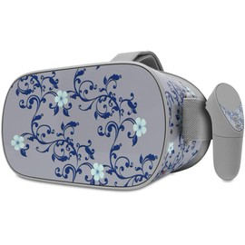 Decal Style Skin Wrap Compatible with Oculus Go Headset - Victorian Design Blue (Oculus NOT Included)