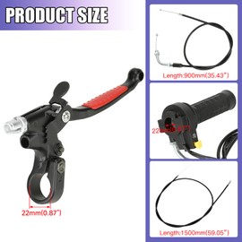 CILOYU Motorized Bike Throttle Cable Handle Grip Assembly Clutch Lever Kit Compatible with 2 Stroke Engine 80cc 100cc 66cc 49cc 50cc Gas Motor Motorized Bike Bicycle Parts with 7/8" 22mm Handlebar
