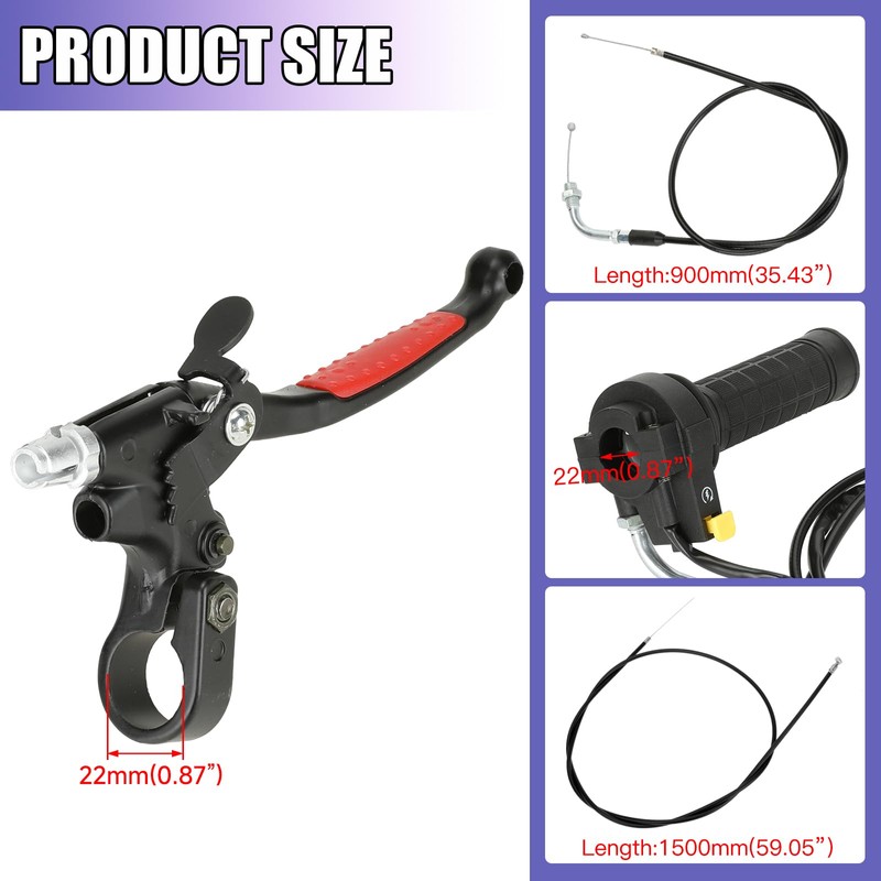 CILOYU Motorized Bike Throttle Cable Handle Grip Assembly Clutch Lever