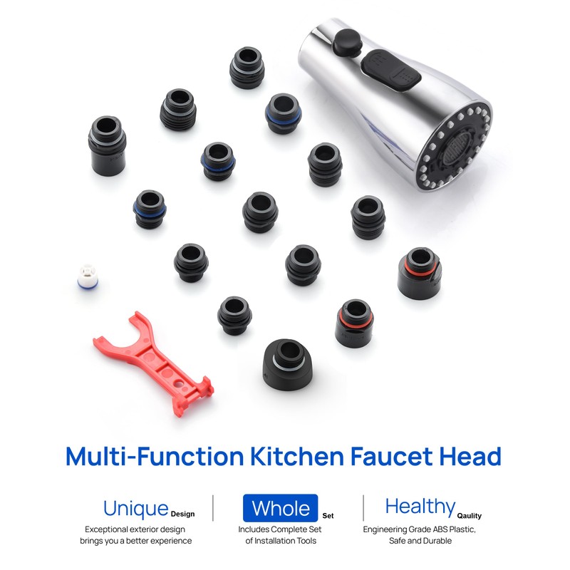 J-HVA Pull Down Kitchen Faucet Sprayer Head Replacement Part, 3