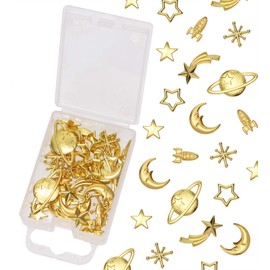 PENTA ANGEL Cosmos Themed Resin Fillers Charms Beads 42Pcs Star Moon Planet Filling Accessories for Epoxy Resin Craft Jewelry Making