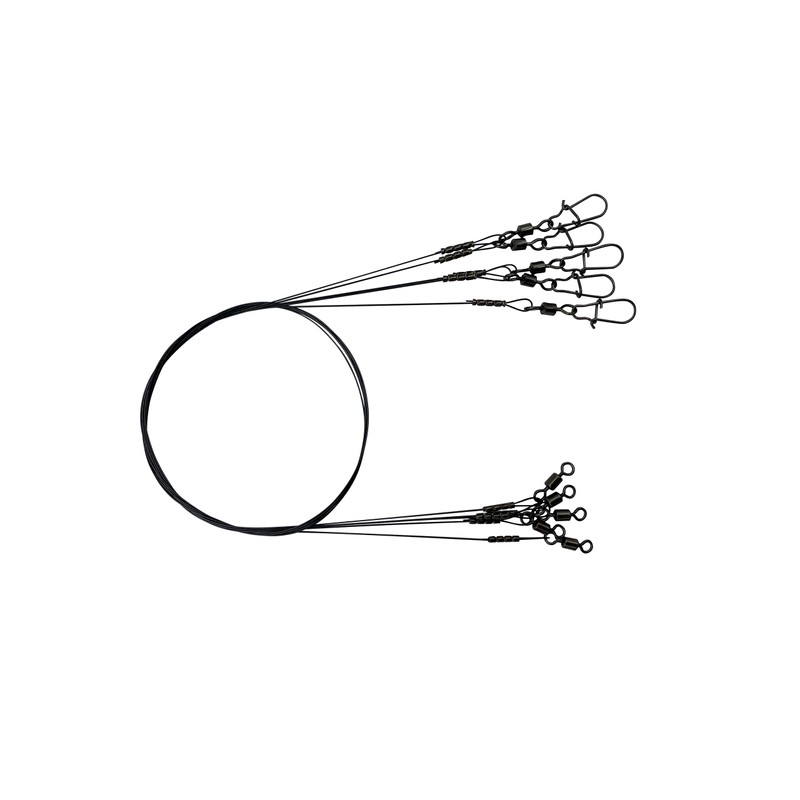 PetrisCatch Set of 5 Titanium Leaders with Carabiner, 25 cm,