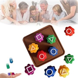 ESTUCHELANDIA Juego del Calamar 2 gonggi, Juego de Mesa de la seria el Juego del Calamar, Juego Coreano de fichas de Colores con Porta fichas, impresión 3D, Juego gon gi, 1 Set