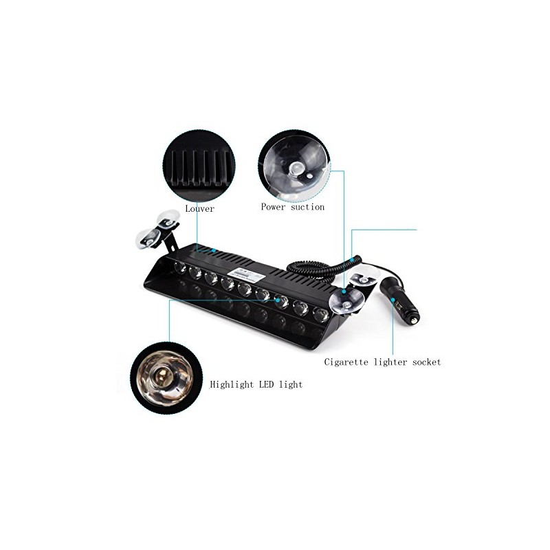 Anzene 9 LED 9W 12V Windshield Warning Light Dashboard Interior