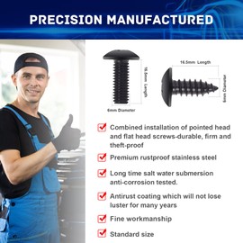 8 Sets Black License Plate Screws - Updated Rustproof Stainless Steel License Plate Bolts, Premium Screw Kit for License Plates Frames on Cars