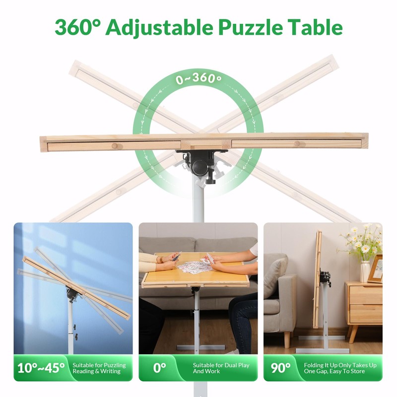 BittPicc Puzzle Table with Drawers,with Legs and Cover 1000/1500 Pieces