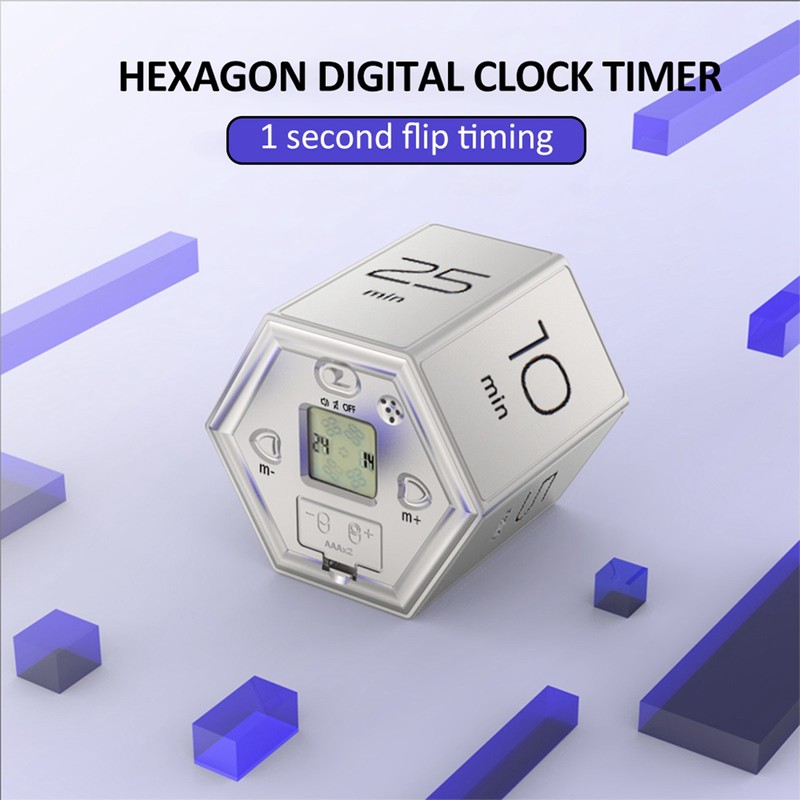 Hexagon Digital Clock Timer Magnetic Cubes Timer Kitchen Hexagon Flip