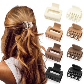 8 Pack Double Row Teeth Hair Clips Small Hair Claw,Non Slip Hair Clip,Hair Clips for Women & Girls,for Women Thick Hair & Thin Hair,Thick Curly Long Hair, Wide Grip Hair