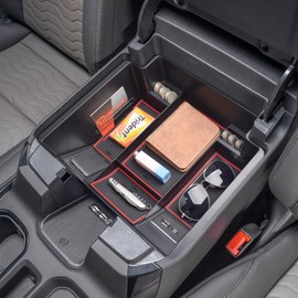 TACORBO Center Console Full Organizer Tray Compatible with Refreshed 2022-2024 2025 2026 Silverado/Sierra 1500,2024-2026 Chevy Silverado/GMC Sierra 2500HD 3500HD,Front Bucket Seats Only
