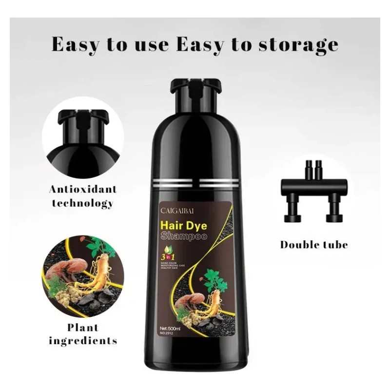 Shampoo Tinte Cubre Canas 500ml Jengibre,cafe Castaño Oscuro