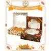 qiqee Thanksgiving Pie Boxes with Window 10x10x2.5 inch 30Packs Cookie