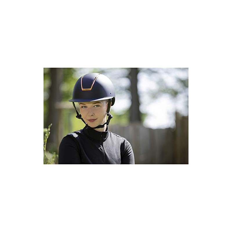 HKM Lady Shield 6979 Riding Helmet Dark Blue/Rose Gold M