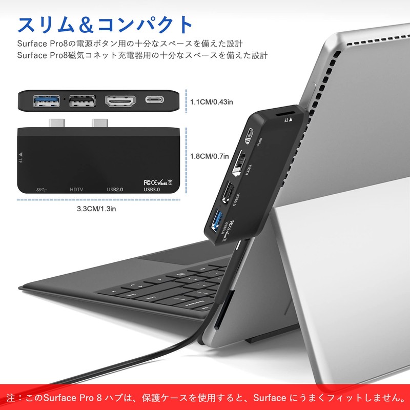 Surface Pro 8 USB Hub 4K HDMI Port + USB-C