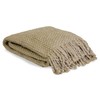 Vue Throw Blanket - Effie Solid Knit with Tassles, Throw