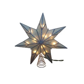 Kurt S. Adler Kurt Adler 10-Light 7-Point Capiz Star Treetop, Blue, White