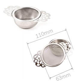 2 Pack Filter Tea Mesh with Drip Bowls Tea Strainers Stainless Steel Strainer for Loose Tea Leaf Filter