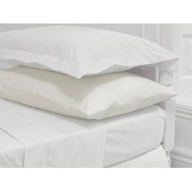 S Green Linens 100% Egyptian Cotton Hotel Quality Oxford Pillow Case Pair WHITE