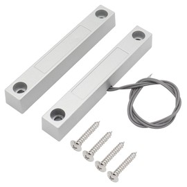 FOCMKEAS Magnetic Reed Switch Wired Surface Mount Normally Open/Closed NC/NO Contact Sensor Alarm Magnetic Door Switch with 3 Wires, Zinc Alloy Sliver, MC-58