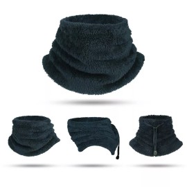 Unbranded Soft Fleece Military Neck Gaiter Warmer Cold Weather Cover Scarf Guard Neckwear - Dark Blue