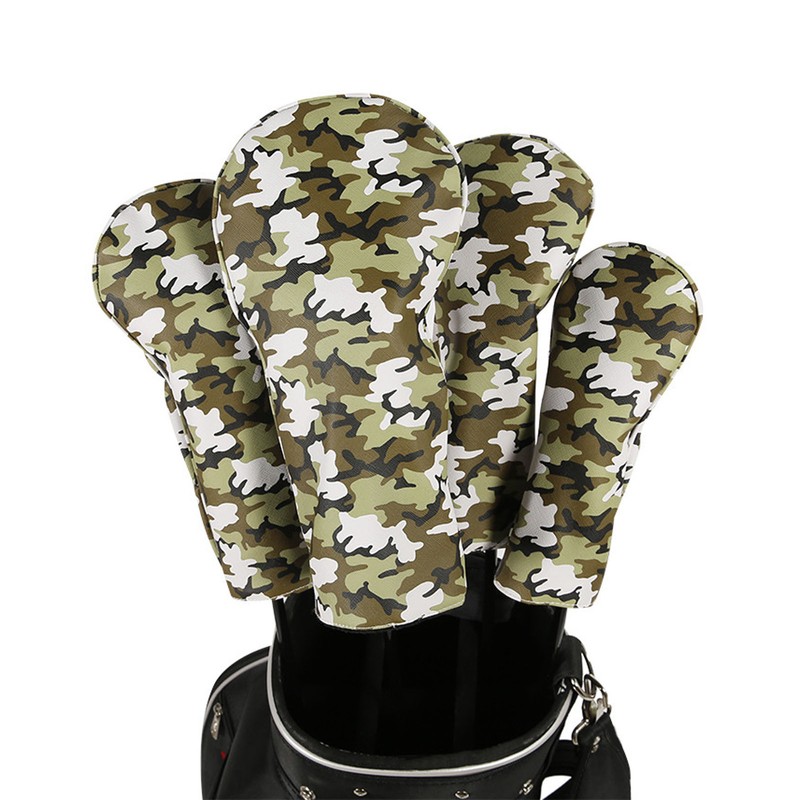 4Pcs Golf Club Head Cover PU Thick Plush Wear Resistant