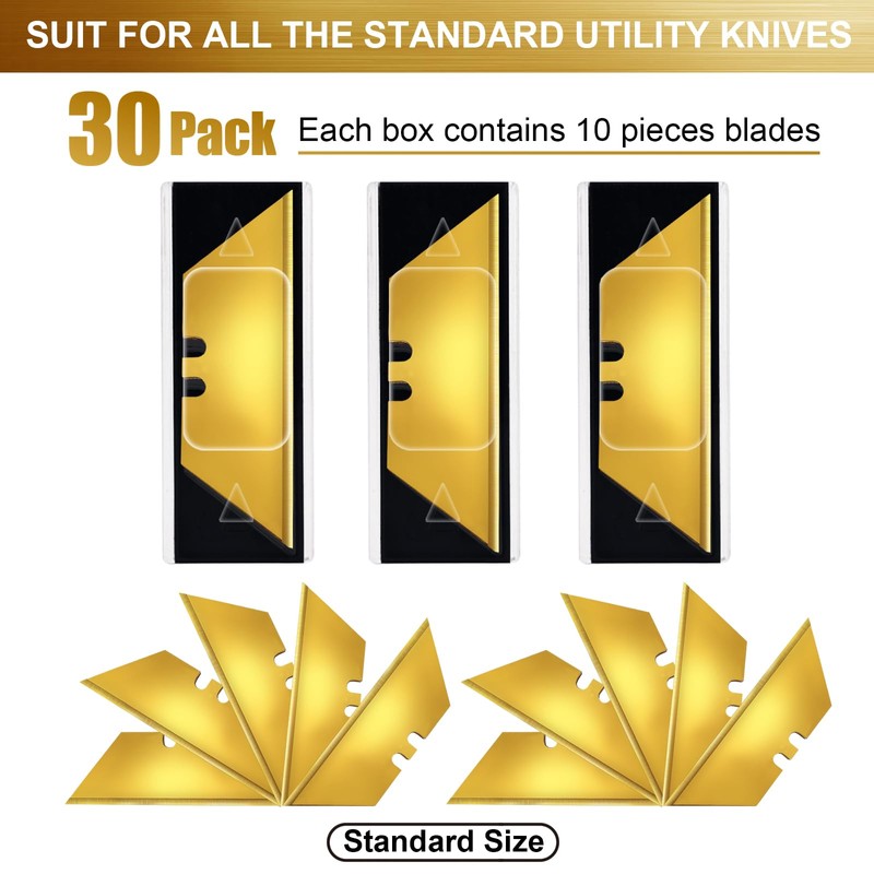 Vickay 30 Pack Utility Knife Blades, Heavy Duty Box Cutter