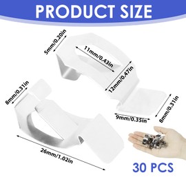 Pack of 30 Picture Frame Clips Frameless Picture Frame Hanger Picture Hooks Picture Frame Mounting Hooks for Pictures and Canvas Clips for Picture Frames Metal Hanging Accessories Silver