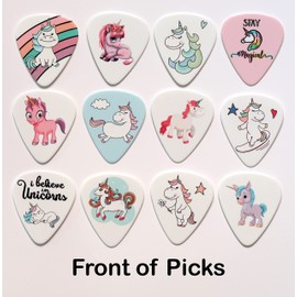 12 Unicorn Guitar Picks Premium Celluloid Plectrums